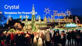  Presentation with vienna - Presentation with architectural marketing - christmas market in vienna background and a cobalt blue colored foreground