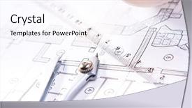  Presentation with compass - Audience pleasing slide deck consisting of architectural plans compass and ruler backdrop and a sky blue colored foreground