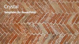  Presentation with brick wall texture - Slide set consisting of architectural poster - antique brick wall texture grunge background and a coral colored foreground