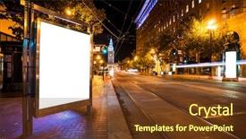  Presentation with san francisco chinatown - Cool new PPT layouts with architectural poster - blank billboard on road backdrop and a tawny brown colored foreground