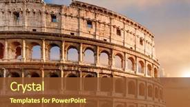  Presentation with rome - Theme featuring architecture - coliseum during sunset in rome background and a tawny brown colored foreground