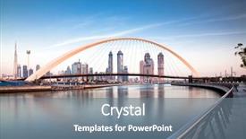  Presentation with tolerance - Theme with architecture - colorful sunset over dubai downtown background and a gray colored foreground