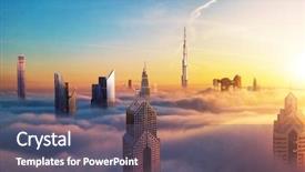  Presentation with image resolution - PPT theme enhanced with architecture - dubai sunset panoramic view background and a gray colored foreground