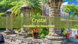  Presentation with english - Presentation design having tropical architecture - english harbor antigua at nelson's background and a tawny brown colored foreground