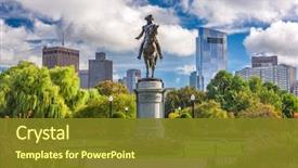  Presentation with george washington - Colorful slide set enhanced with architecture - george washington monument at public backdrop and a tawny brown colored foreground