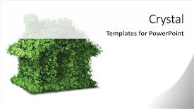  Presentation with green energy - Slide deck with organic architecture - green energy house concept background and a white colored foreground