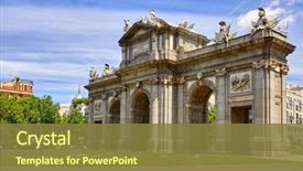  Presentation with puerto rico spanish fort - PPT theme consisting of architecture - madrid spain gate alcala puerta-de-alcala background and a tawny brown colored foreground