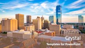  Presentation with oklahoma - Cool new PPT theme with architecture - oklahoma city oklahoma usa downtown backdrop and a coral colored foreground