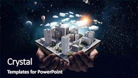  Presentation with architecture construction - Colorful slide set enhanced with architecture - presenting construction development project mixed backdrop and a black colored foreground