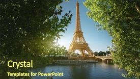  Presentation with eiffel tower - Beautiful theme featuring architecture - seine in paris with eiffel backdrop and a tawny brown colored foreground