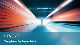  Presentation with wide - Cool new PPT theme with architecture - wide angle tunnel interior backdrop and a ocean colored foreground