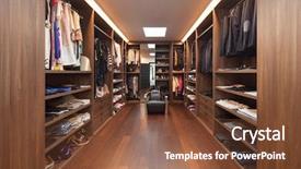  Presentation with wide - Audience pleasing PPT theme consisting of architecture - wide dressing room interior backdrop and a tawny brown colored foreground