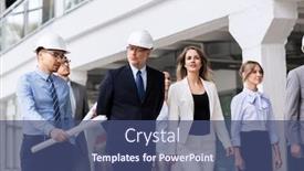  Presentation with architects - Cool new presentation theme with architecture-and-construction-business-concept backdrop and a ocean colored foreground