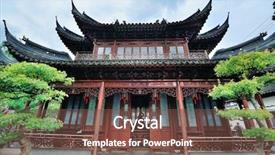  Presentation with gothic architecture castles - Slide set enhanced with architecture and garden in shanghai background and a tawny brown colored foreground