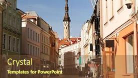  Presentation with architecture city - Slide deck featuring architecture-and-urban-concept-empty background and a tawny brown colored foreground