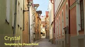  Presentation with architecture city - Colorful PPT theme enhanced with architecture-and-urban-concept-empty backdrop and a tawny brown colored foreground