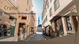  Presentation with architecture urban planning - Audience pleasing slide set consisting of architecture-and-urban-concept-empty backdrop and a coral colored foreground