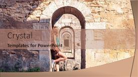  Presentation with effect - Presentation design featuring architecture-arch-with-perspective-effect background and a coral colored foreground