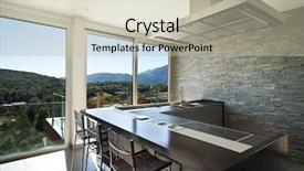  Presentation with kitchen - Amazing presentation theme having architecture architectural slides - beautiful house modern style kitchen backdrop and a mint green colored foreground