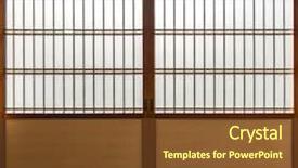  Presentation with japanese - Presentation theme enhanced with architecture architectural slides - japanese room sliding paper door background and a tawny brown colored foreground