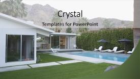  Presentation with swimming pool - PPT theme consisting of architecture architectural slides - view of swimming pool background and a white colored foreground