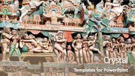  Presentation with wood carving - PPT layouts enhanced with architecture at a south indian background and a coral colored foreground