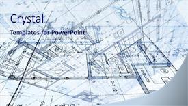  Presentation with architecture plans - Audience pleasing PPT layouts consisting of architecture autocad - abstract plans backdrop and a sky blue colored foreground