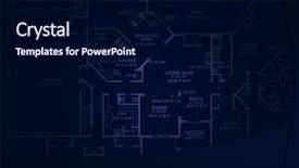  Presentation with blueprint - Presentation design having architecture autocad - blueprint for large home background and a navy blue colored foreground