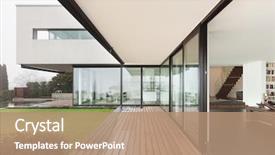  Presentation with veranda - Beautiful slide deck featuring architecture beautiful interior backdrop and a coral colored foreground