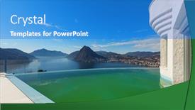  Presentation with infinity - Colorful PPT layouts enhanced with architecture beautiful penthouse with infinity pool exterior backdrop and a teal colored foreground