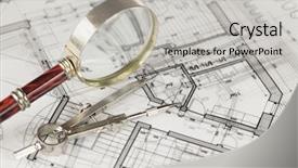  Presentation with architecture plans - Slides enhanced with architecture blueprint - house plans magnifying background and a light gray colored foreground