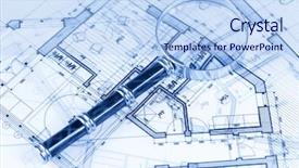  Presentation with architecture plans - Cool new presentation design with architecture blueprint - house plans magnifying backdrop and a  colored foreground