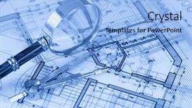 Presentation with architecture plans - Slide deck consisting of architecture blueprint - house plans magnifying background and a light blue colored foreground