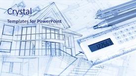  Presentation with mechanical and electronic engineering - Beautiful PPT layouts featuring architecture blueprints - house compass electronic backdrop and a  colored foreground