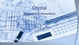  Presentation with architecture glass - Presentation having architecture blueprints - house compass electronic background and a  colored foreground