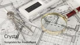  Presentation with architecture plans - Colorful theme enhanced with architecture blueprints - house plans compass backdrop and a  colored foreground