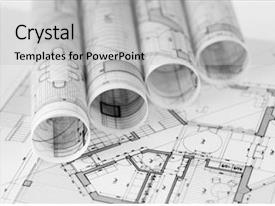 Architecture Blueprints House Plans PPT template 18 | CrystalGraphics