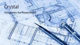  Presentation with architecture plans - Cool new slides with architecture blueprints house plans backdrop and a light blue colored foreground