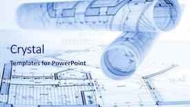  Presentation with architecture plans - Presentation consisting of architecture blueprints house plans background and a sky blue colored foreground