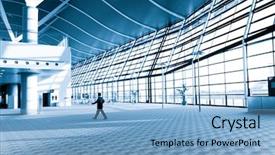  Presentation with shanghai - Colorful PPT theme enhanced with steel building - interior of the modern architectural backdrop and a light blue colored foreground