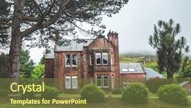  Presentation with green architecture - Presentation design having architecture calm wild nature environment background and a tawny brown colored foreground