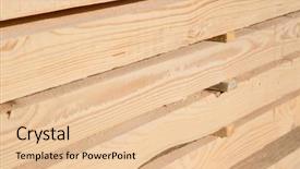  Presentation with lumber - Amazing PPT theme having architecture carpenter - stack of new wooden studs backdrop and a lemonade colored foreground