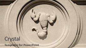  Presentation with zodiac - Presentation design consisting of circles architecture - image of a zodiac scorpio background and a soft green colored foreground