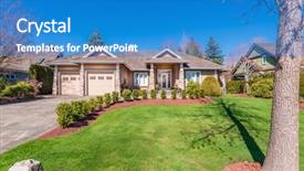  Presentation with green building design - Presentation design enhanced with architecture column - beautiful exterior of newly built background and a teal colored foreground