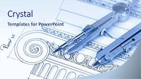  Presentation with drawing architecture - Amazing slide set having architecture column - compasses architectural drawing backdrop and a sky blue colored foreground