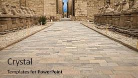  Presentation with karnak - Presentation theme enhanced with architecture column - karnak temple in luxor background and a coral colored foreground