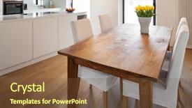  Presentation with architecture medical planning - PPT theme featuring architecture comfortable loft furnished dining background and a tawny brown colored foreground