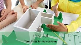  Presentation with building team - Audience pleasing slides consisting of architecture-construction-and-people-concept backdrop and a seafoam green colored foreground
