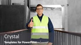  Presentation with architecture construction - Presentation design featuring architecture-construction-business-and-building background and a dark gray colored foreground