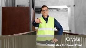  Presentation with architecture construction - Presentation theme featuring architecture-construction-business-and-building background and a gray colored foreground